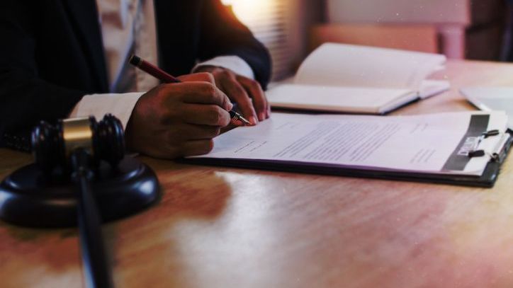 A judge signs off on paperwork concluding small estate probate.