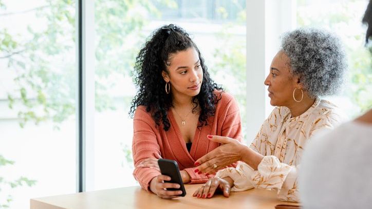 A woman talks with her daughter about her enhanced life estate deed.