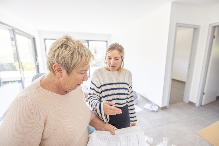 A mother and daughter in Florida reviewing an estate plan.