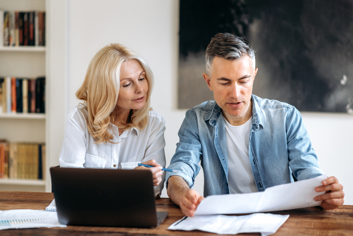 A couple looking over a power of attorney in Pennsylvania.