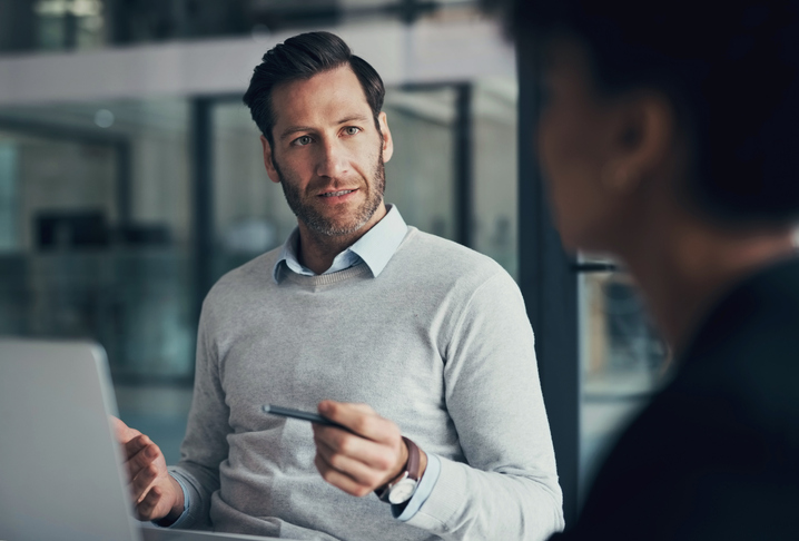 A financial advisor explaining Corporate Transparency Act reporting requirements to his firm.