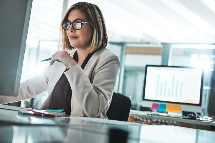 A woman building a goals-based financial plan.