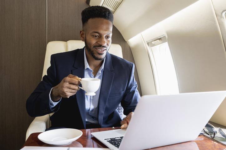 An investor reviewing his private equity investments.