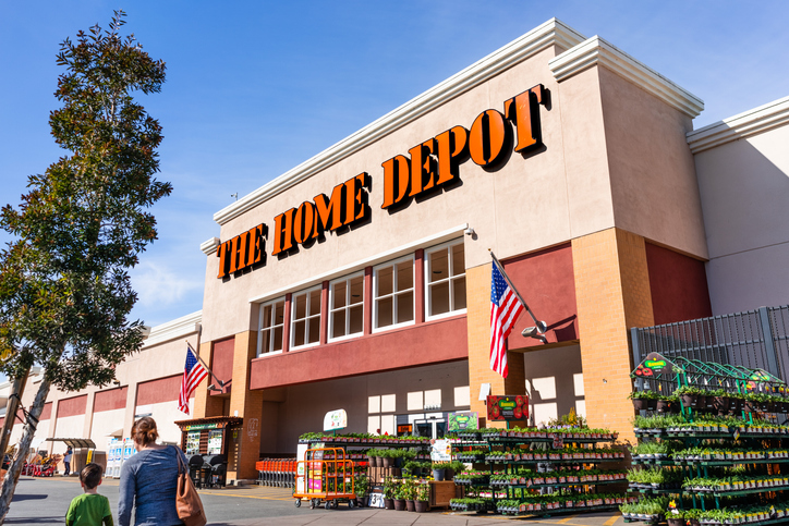 A home Depot storefront.