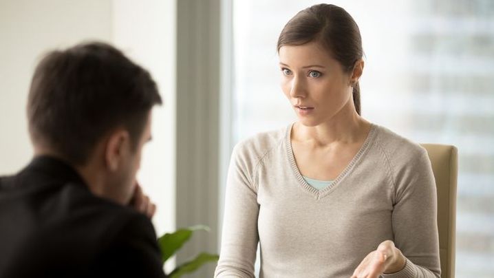 A dismayed employee confronts her HR manager about the company not depositing her salary deferral into her 401(k) on time.