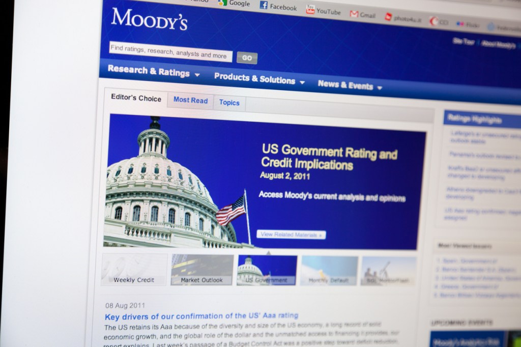 Moody's homepage in 2011 commenting on the U.S. financial crisis.