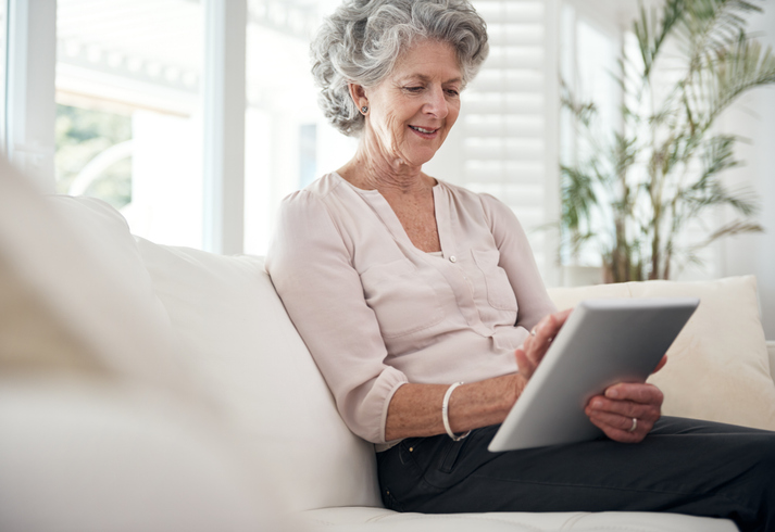 A senior reviewing her estate plan.
