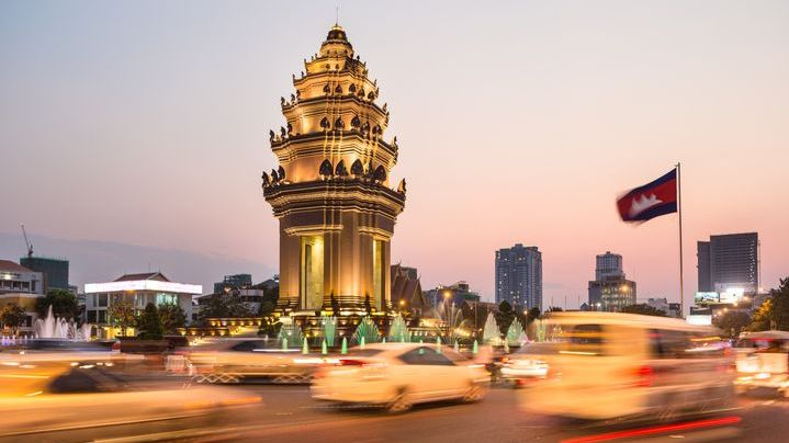 A street scene of Cambodia, which is considered to be an emerging market.