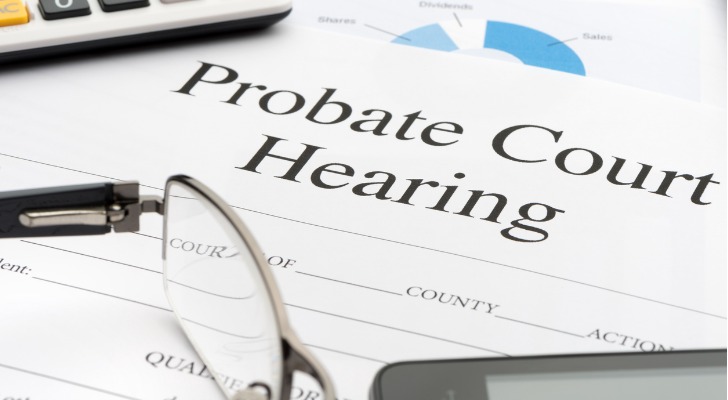 A probate court hearing document.