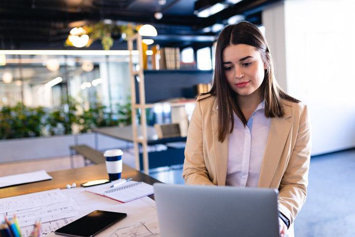 An investor reviewing her investment portfolio.
