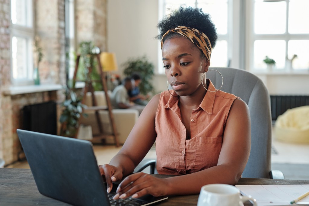 A woman reviewing her estate plan.