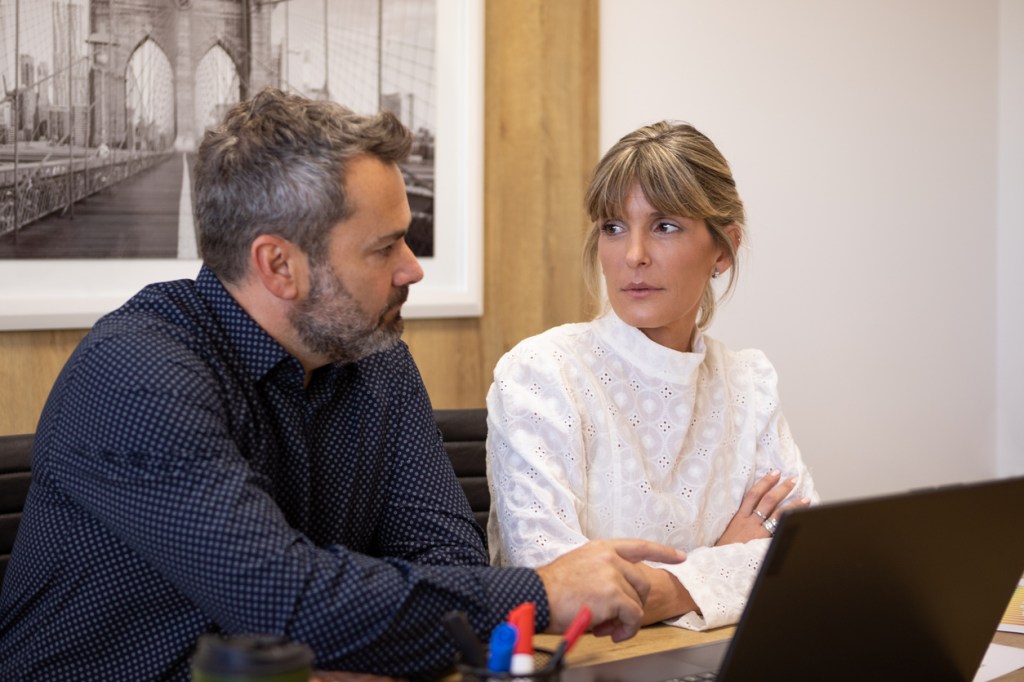 Real estate investors reviewing a commercial property.