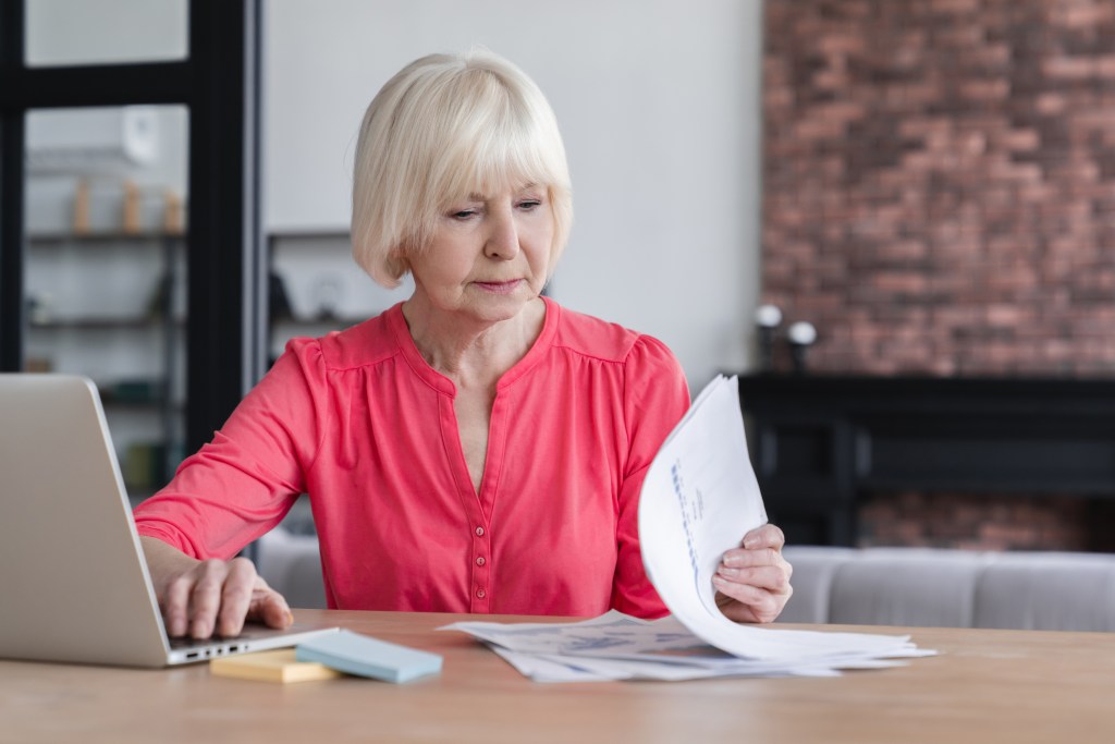 A senior reviews her estate plan.
