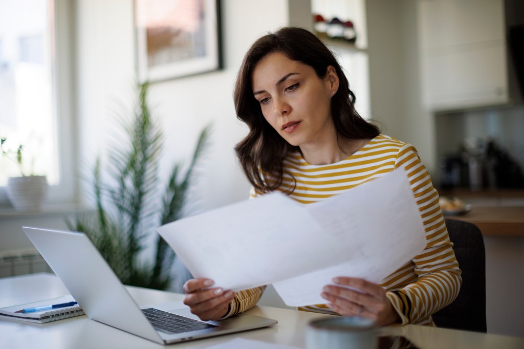 An investor reviewing her portfolio.