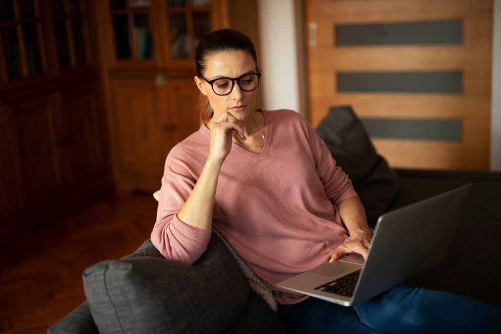 An investor reviewing her portfolio.