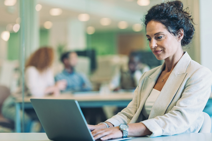 A woman reviewing her IRA.