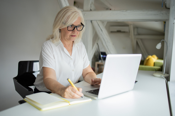A senior creating a trust as part of her estate plan.