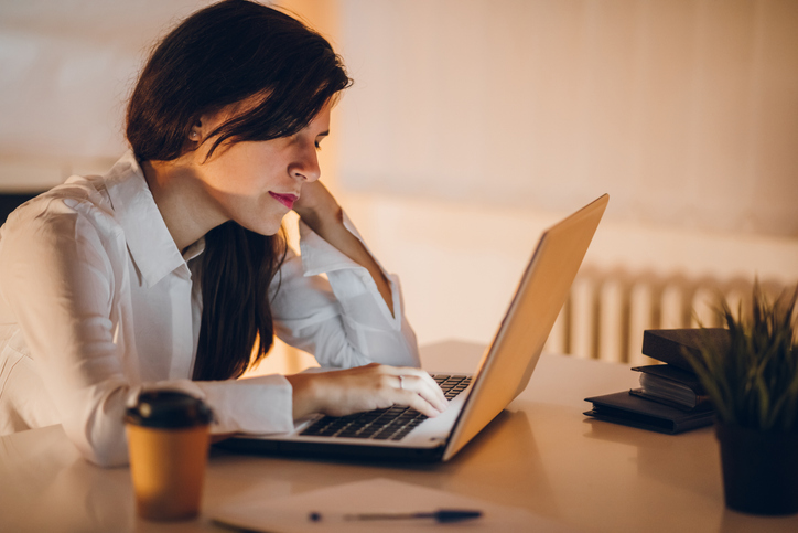 An investor reviewing her investment portfolio.