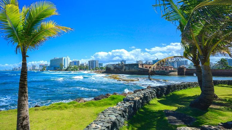 A seascape of San Juan, Puerto Rico.