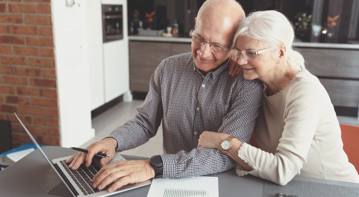 A senior couple claiming a refundable tax credit.