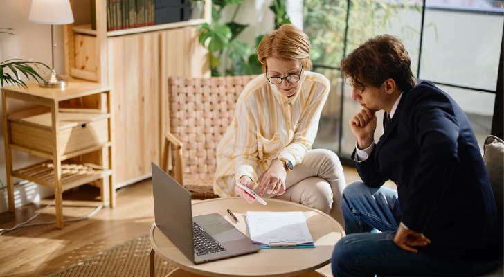 A financial advisor reviewing a client's portfolio.