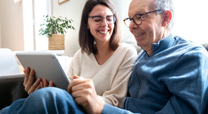 A couple reviewing the performance of their mutual funds.