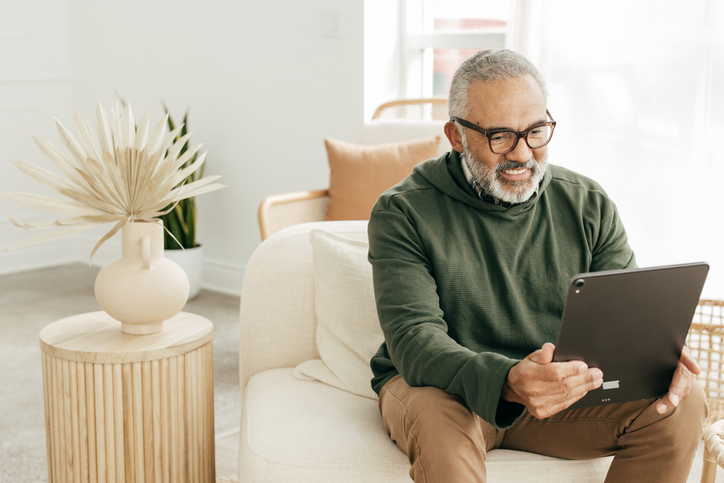 A senior reviews his retirement benefits.