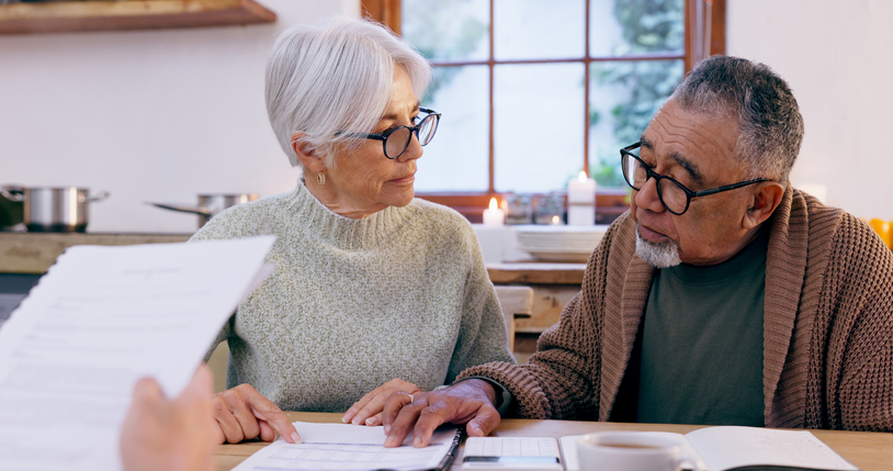A couple fills out an estate planning intake form template.