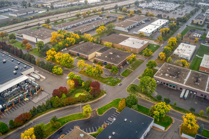 Aerial View of the Twin Cities Suburb of Plymouth, Minnesota