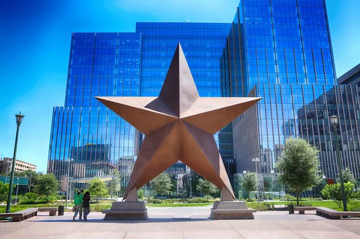 Austin, Texas. The star in front of Bullock Texas State History Museum.